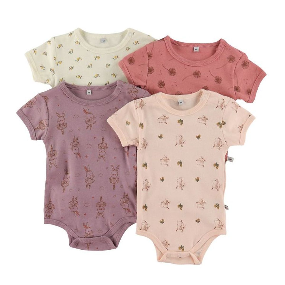 Pippi Baby Body k/æ - 4-pak - Dusty Rose