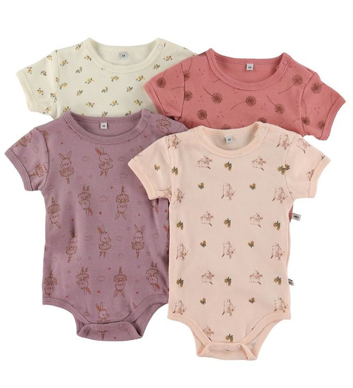 Pippi Baby Body k/æ - 4-pak - Dusty Rose