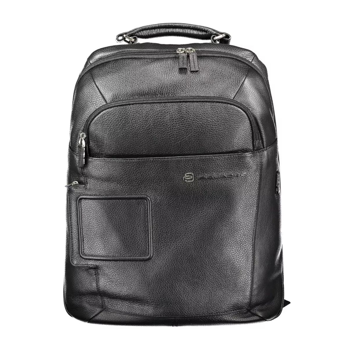 Piquadro Black Leather Men Backpack