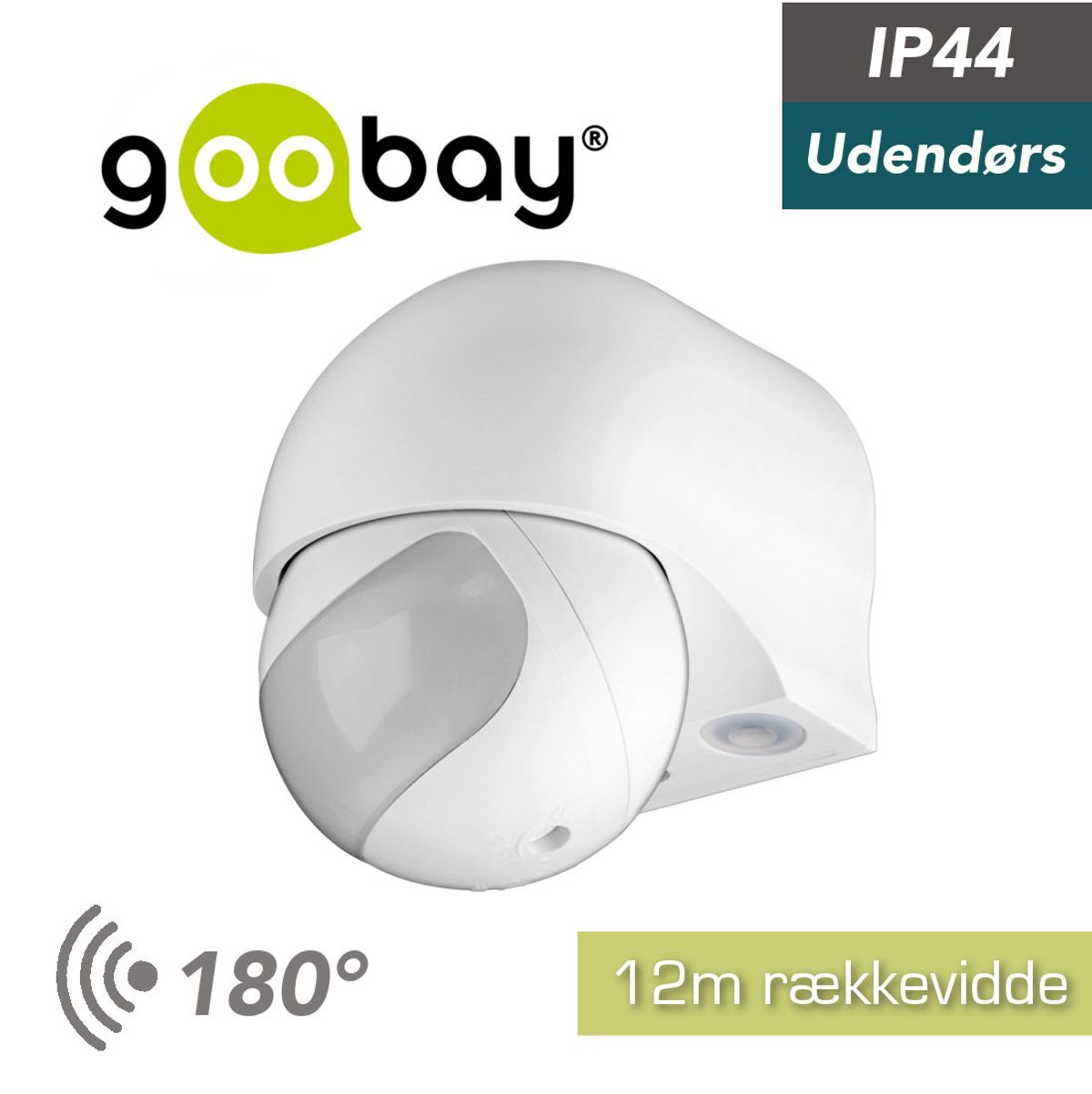 PIR Sensor udendørs 12m, Hvid (95174)