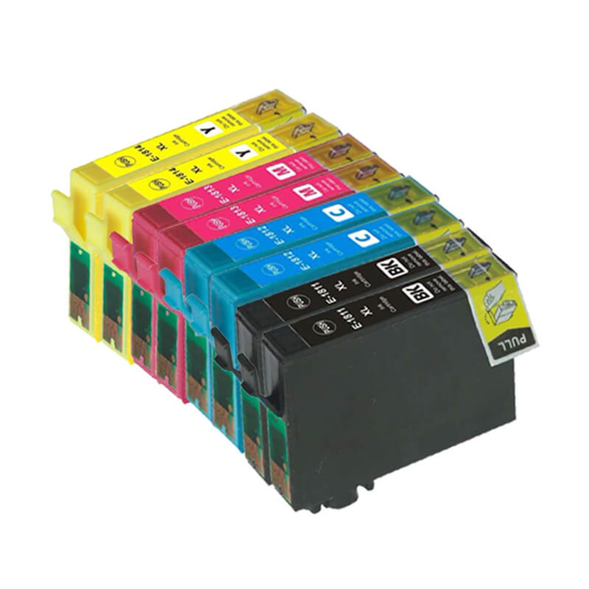 Pixojet blækpatroner Epson 18 XL T1815 - C13T18114012, 8 stk. rabatpakke 126,4 ml