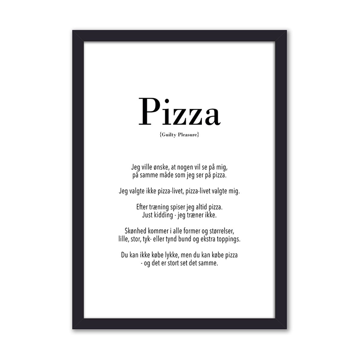 Pizza - 21x29,7 med sort ramme