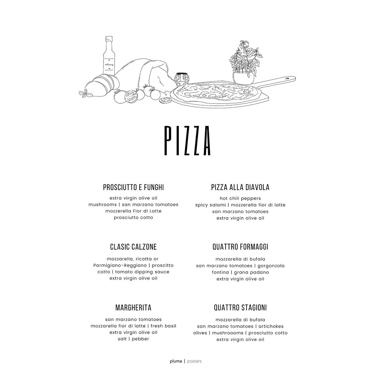 Pizza af Pluma Posters