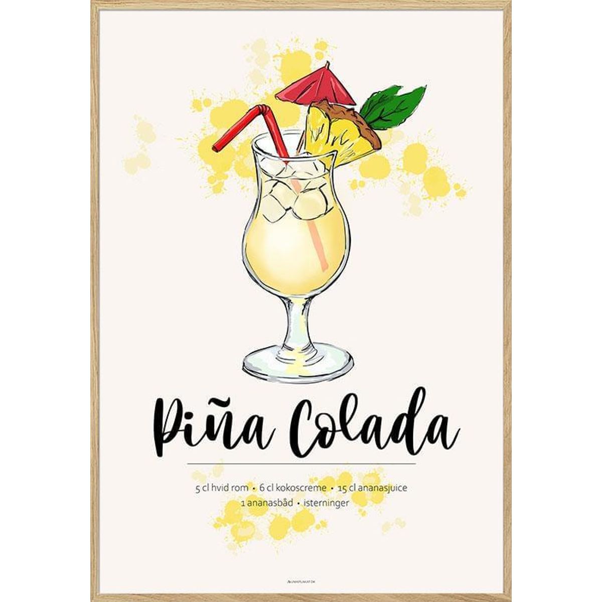 PiÃ±a Colada opskrift plakat