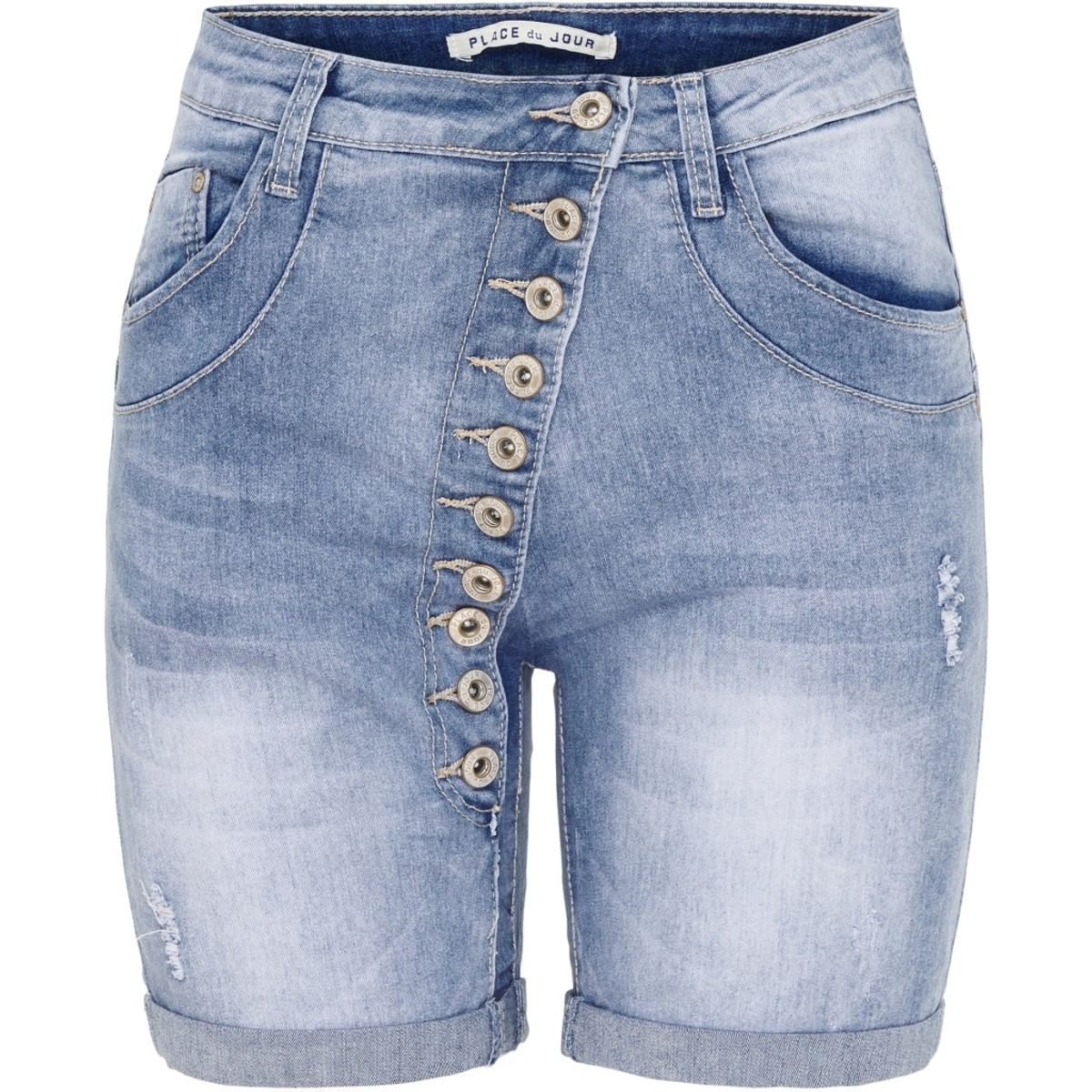 PLACE DU JOUR Dame Shorts Knapper - Denim