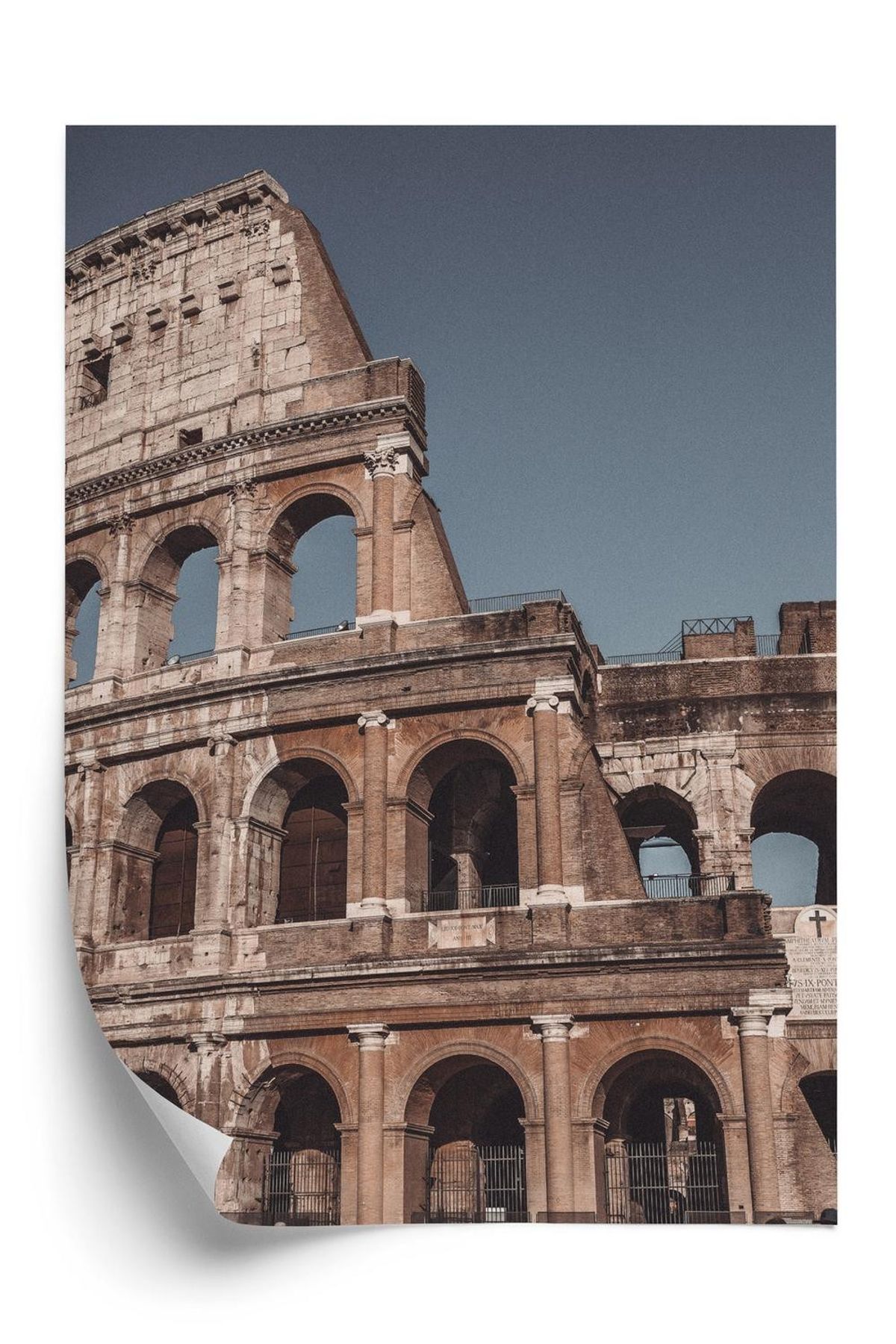 Plakat - Arkitektur af colosseum mod den blå himmel