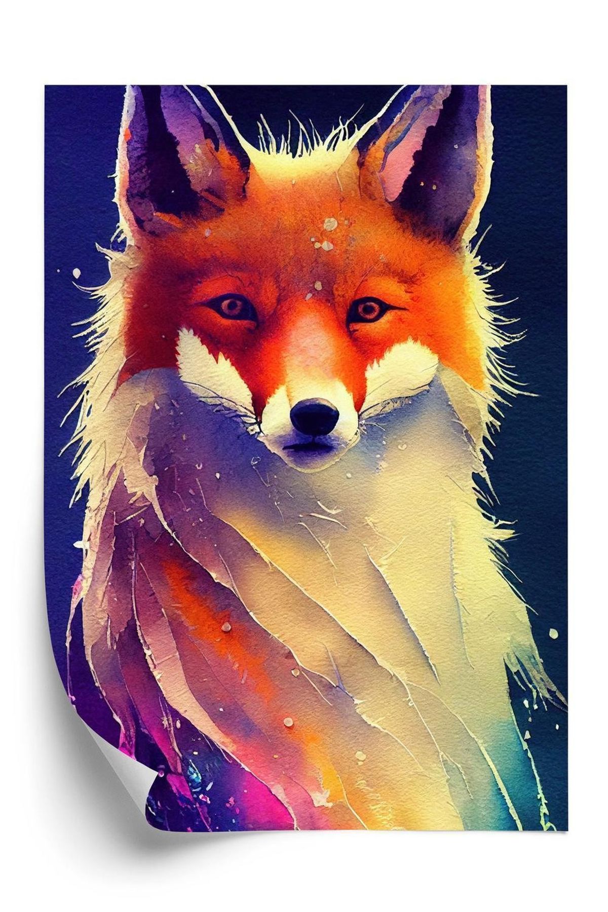 Plakat - Beautiful fine art portrait of red fox. generated by ai is