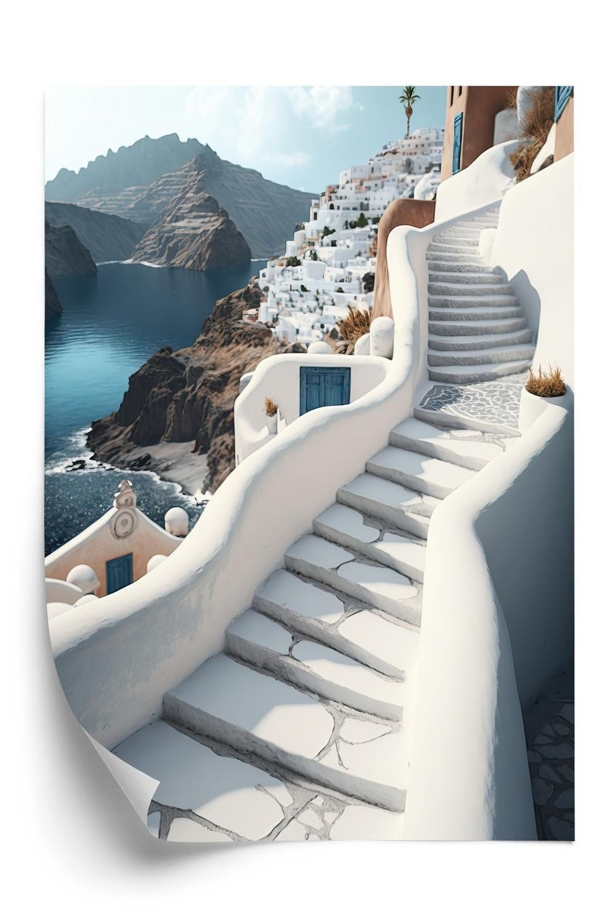 Plakat - Dejlig græsk arkitektur i santorini