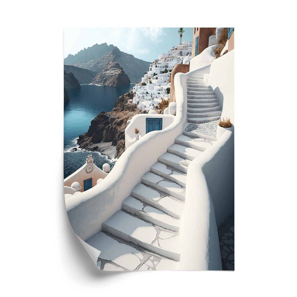 Plakat - Dejlig græsk arkitektur i santorini