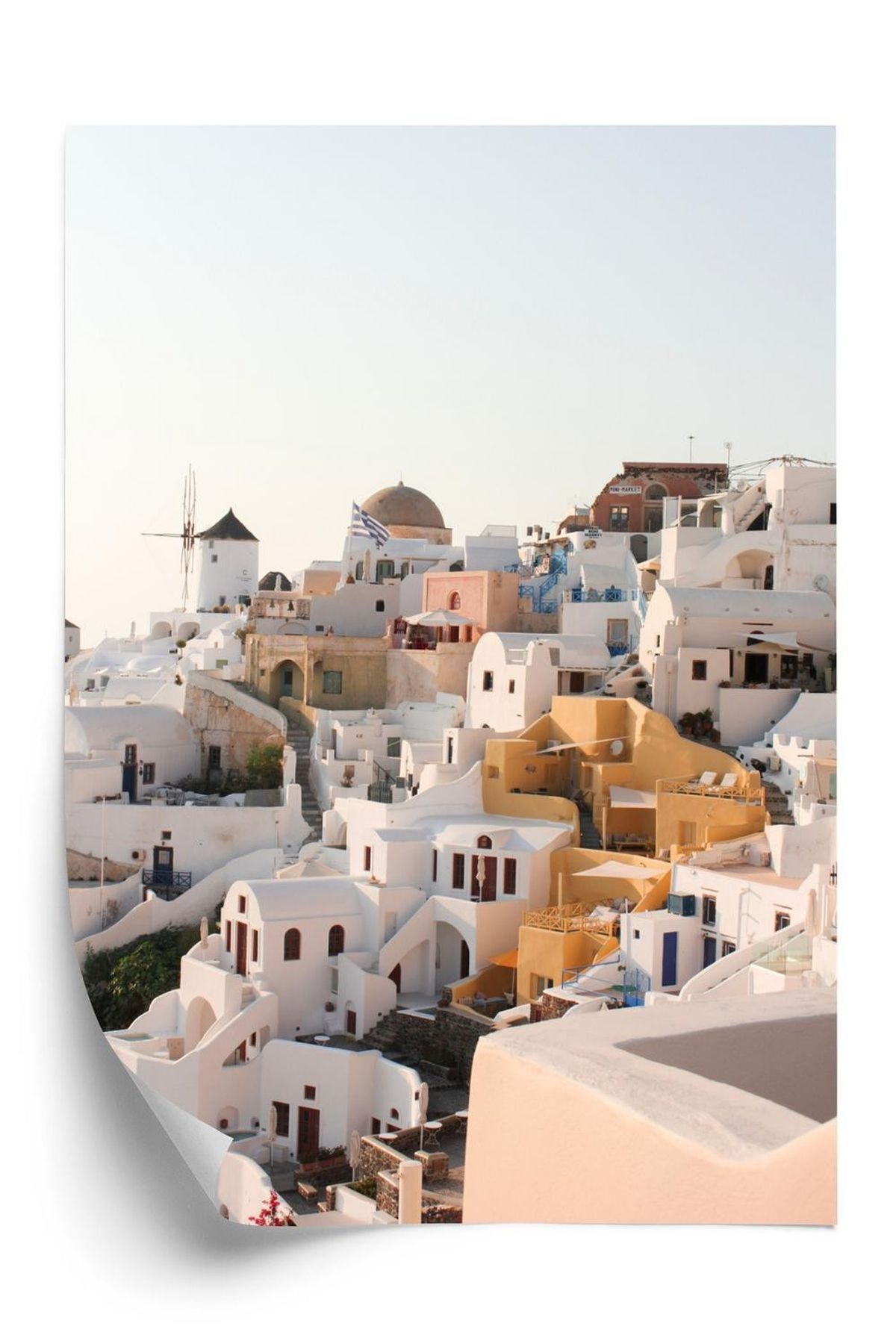 Plakat - Den fænomenale arkitektur i byen oia på santorini