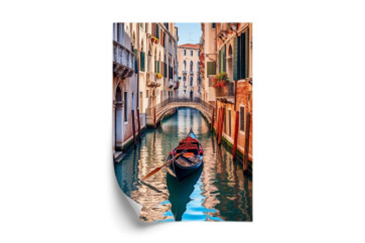 Plakat - Gondol på en kanal i venedig