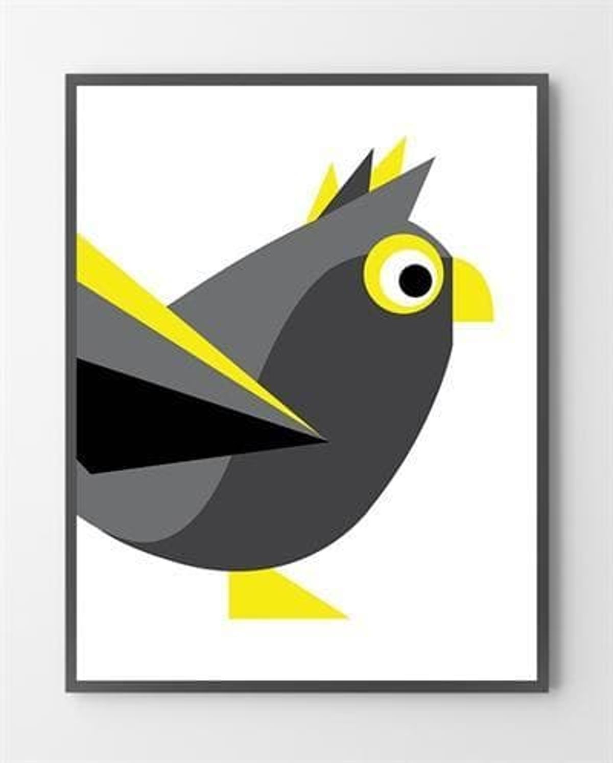 Plakat inspiration - Birdy Sort - 30x40 cm.