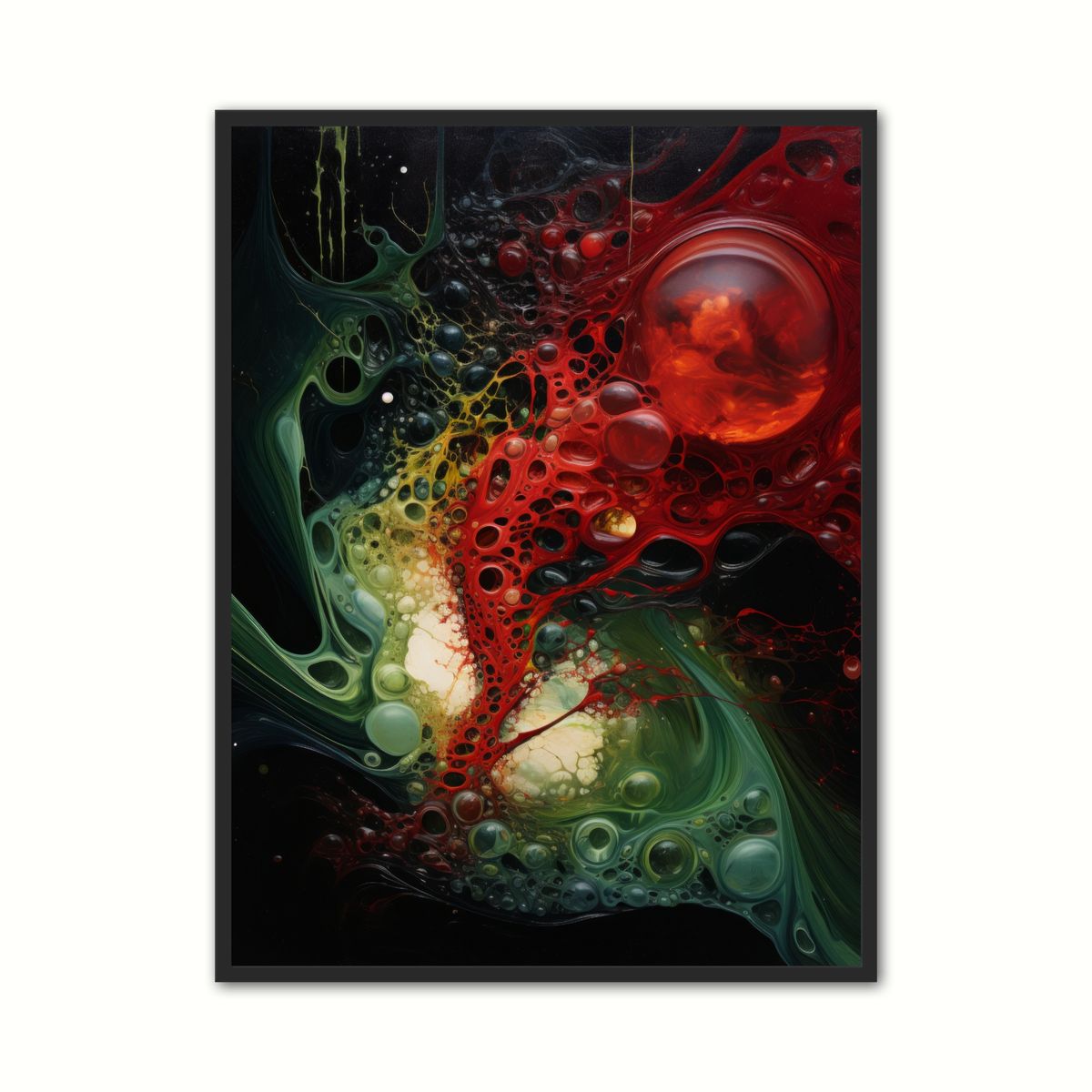 Plakat med Crimson Enchantment - Abstrakt Plakat 21 x 29,7 cm (A4)