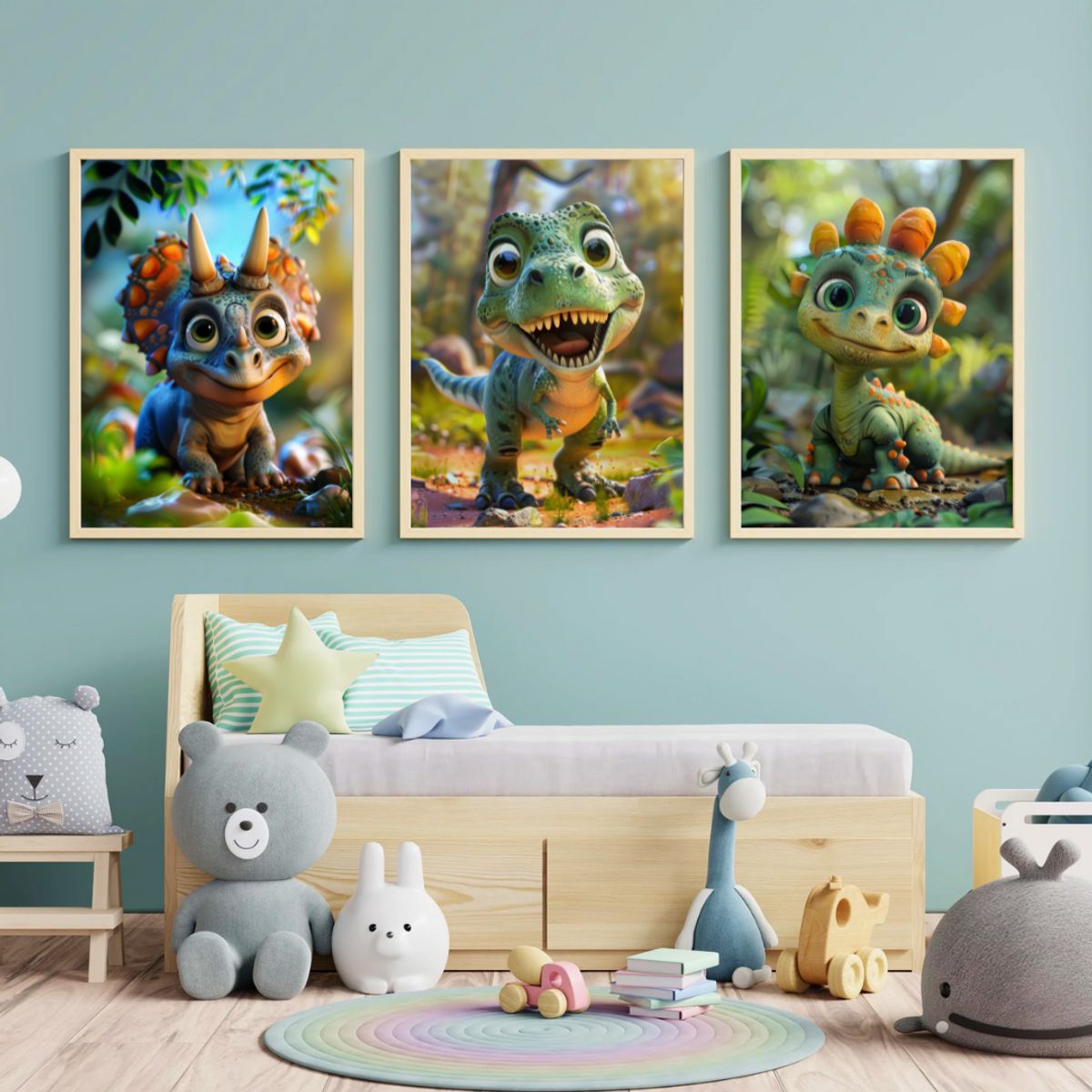 Plakat med Dinosaur Plakatst Et Farverigt Eventyr til Brnevrelset 30 x 40 cm