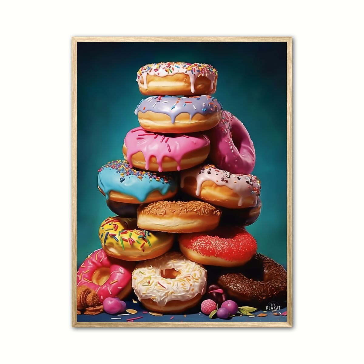 Plakat med Donuts Bjerget - Plakat 21 x 29,7 cm (A4)