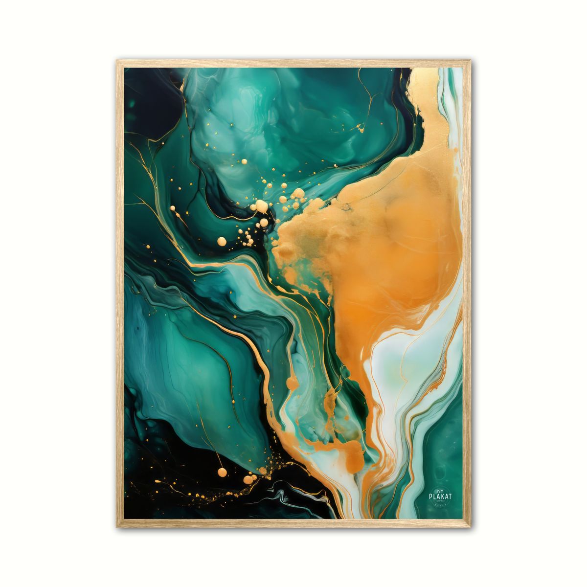 Plakat med Emerald Dreamscape - Abstrakt 21 x 29,7 cm (A4)