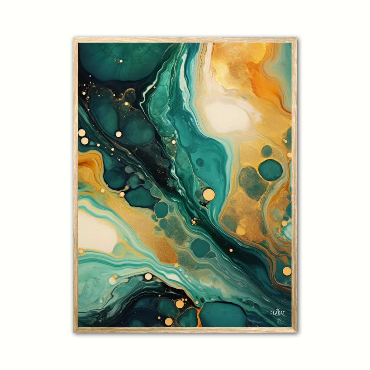 Plakat med Emerald Essence - Abstrakt 21 x 29,7 cm (A4)