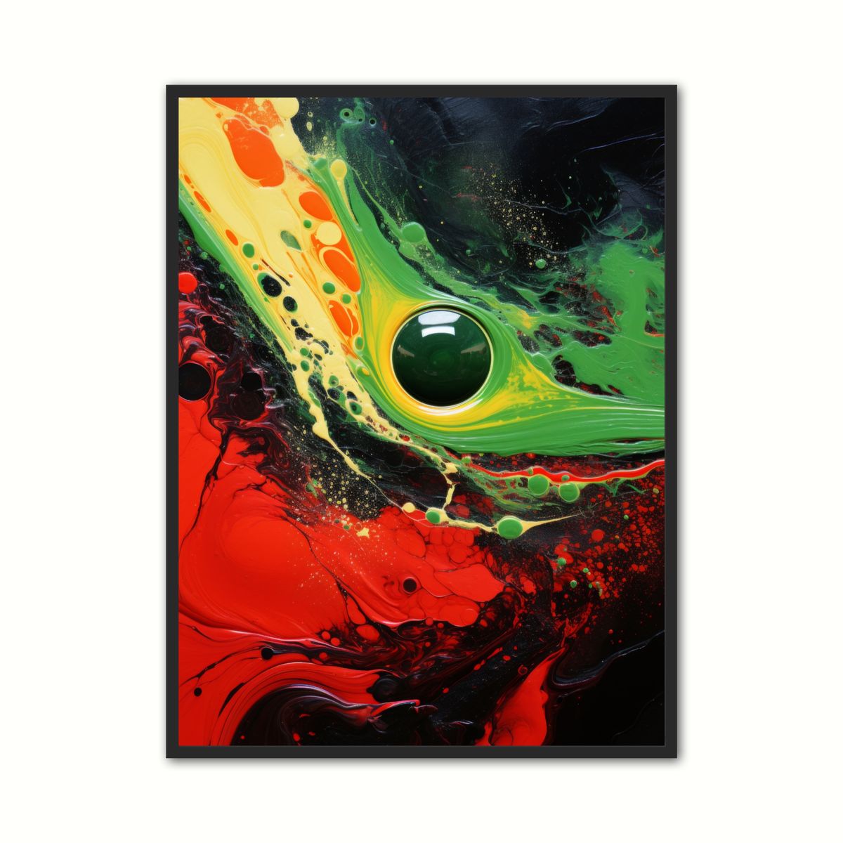 Plakat med Emerald Hush of Shadows - Abstrakt Plakat 21 x 29,7 cm (A4)