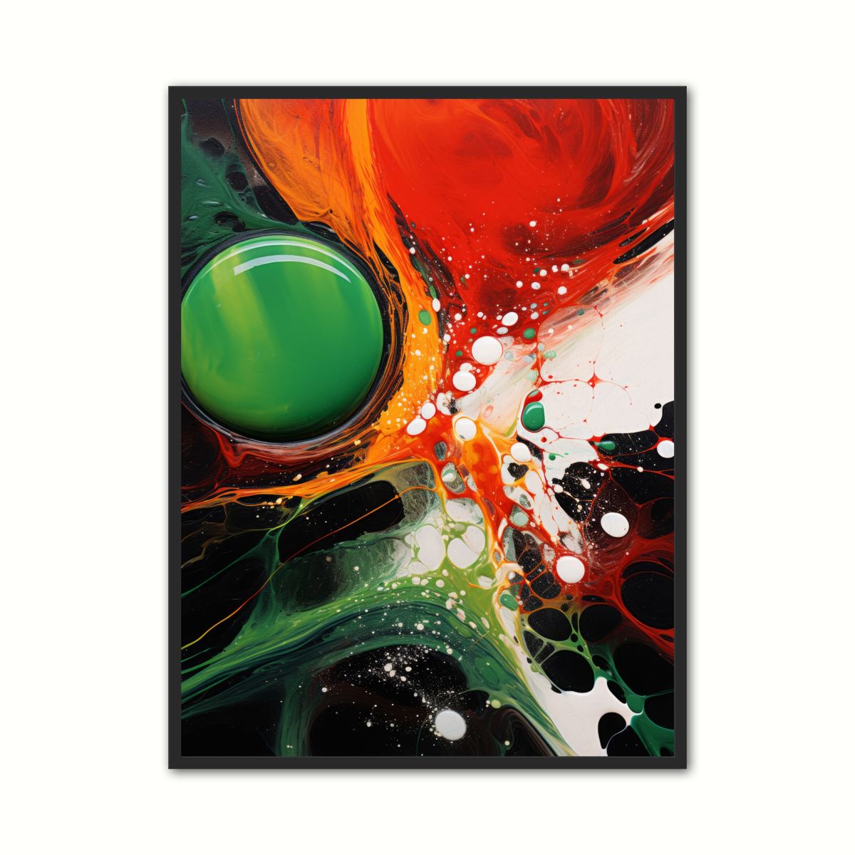 Plakat med Emerald Rhapsody - Abstrakt Plakat 21 x 29,7 cm (A4)