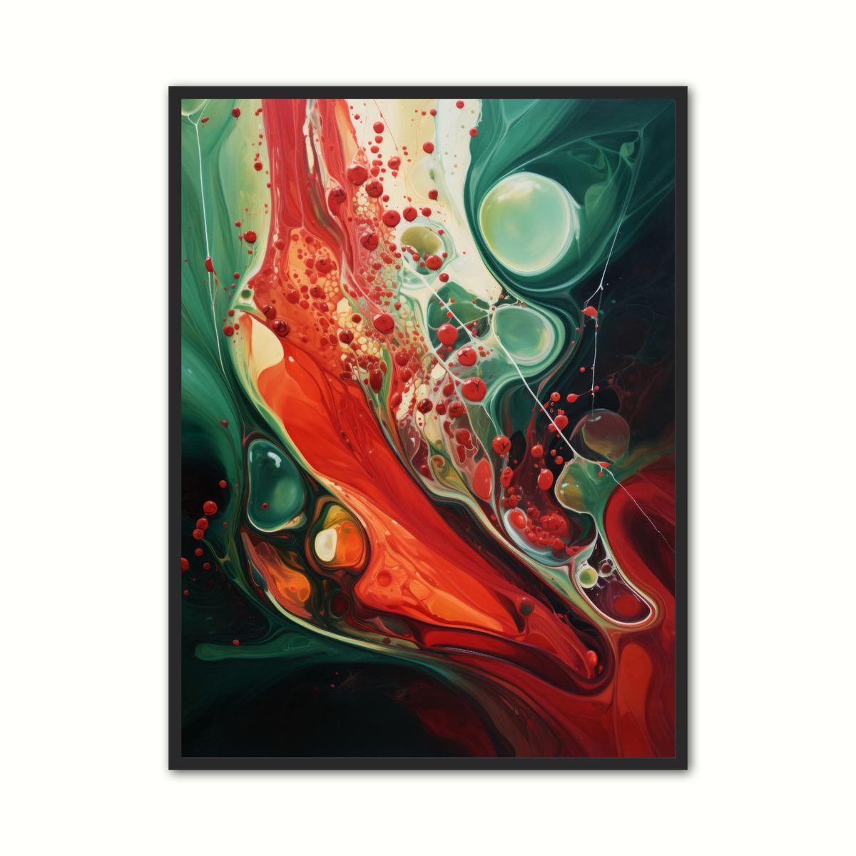 Plakat med Ethereal Crimson Fusion - Abstrakt Plakat 21 x 29,7 cm (A4)