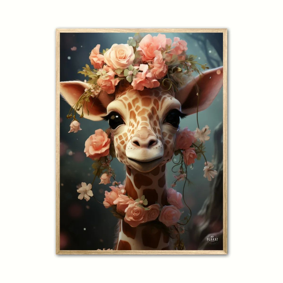 Plakat med Floral GiraFantasia Plakat - Giraf Plakat 1 30 x 40 cm