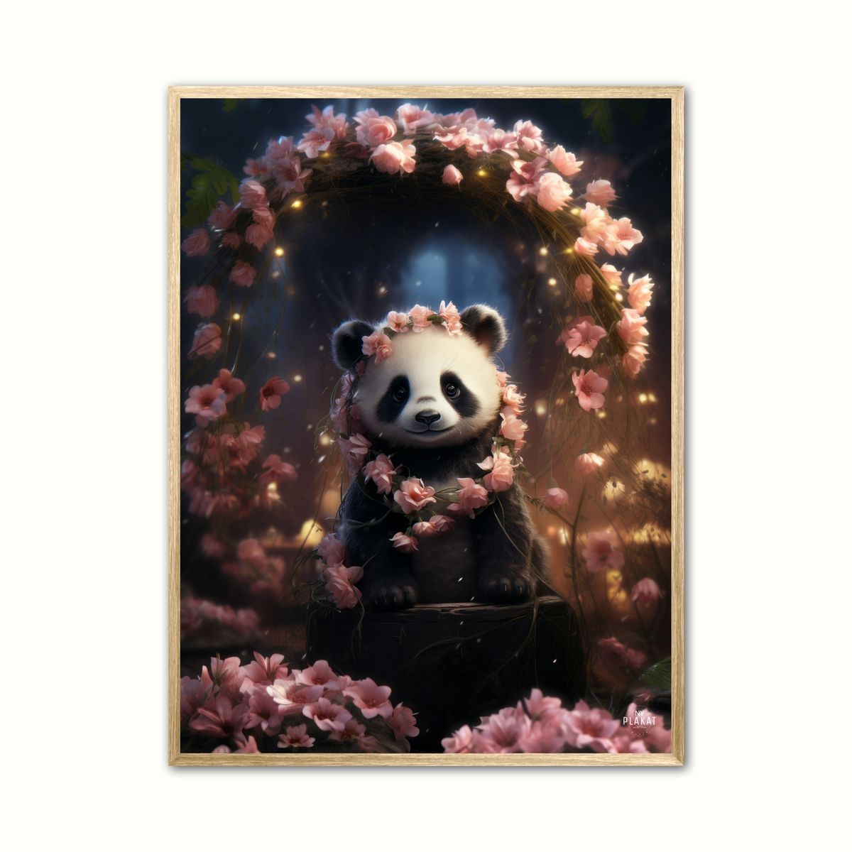 Plakat med Floral Pandamonium Zoom 2 - Dyr 30 x 40 cm