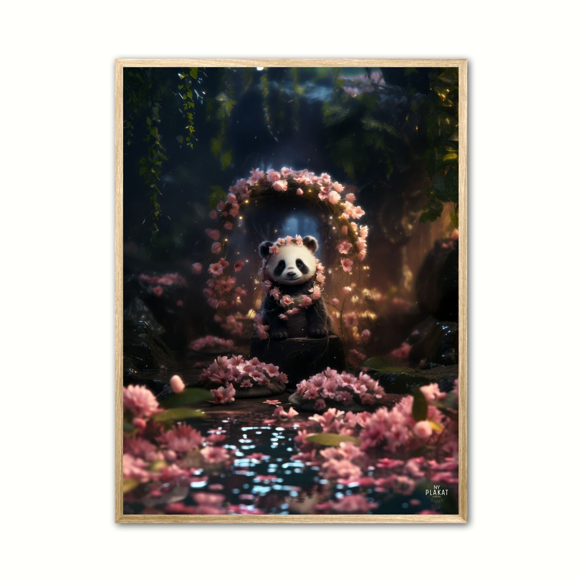 Plakat med Floral Pandamonium Zoom 4 - Dyr 30 x 40 cm