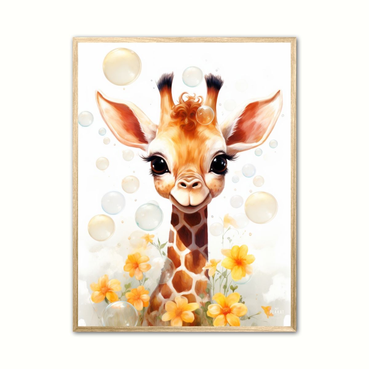 Plakat med Giraffens Bobleleg - Giraf Plakat 14 21 x 29,7 cm (A4)