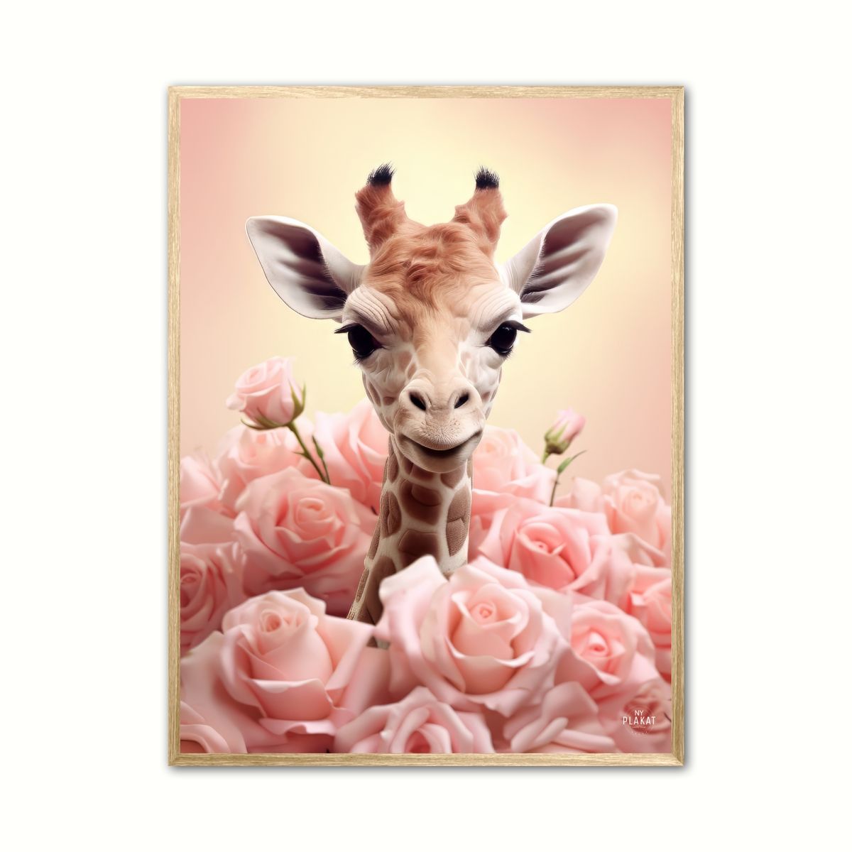 Plakat med Giraffens Pinkfulde Eventyr - Giraf Plakat 32 21 x 29,7 cm (A4)