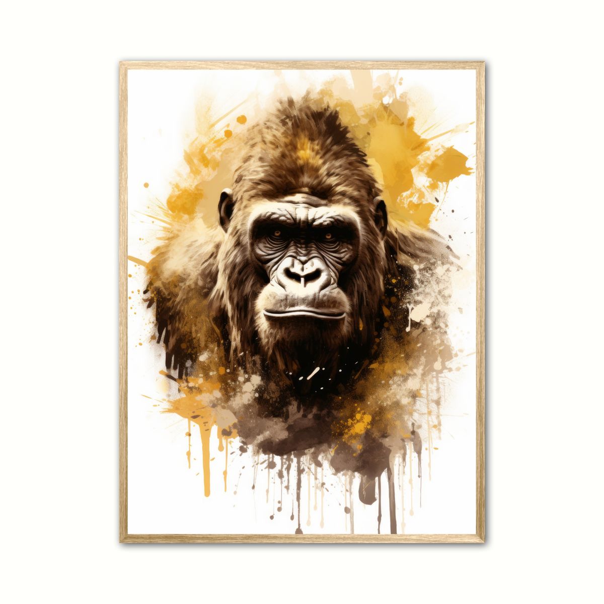 Plakat med Gorilla Plakat 12 - Vandfarve Effekt 21 x 29,7 cm (A4)