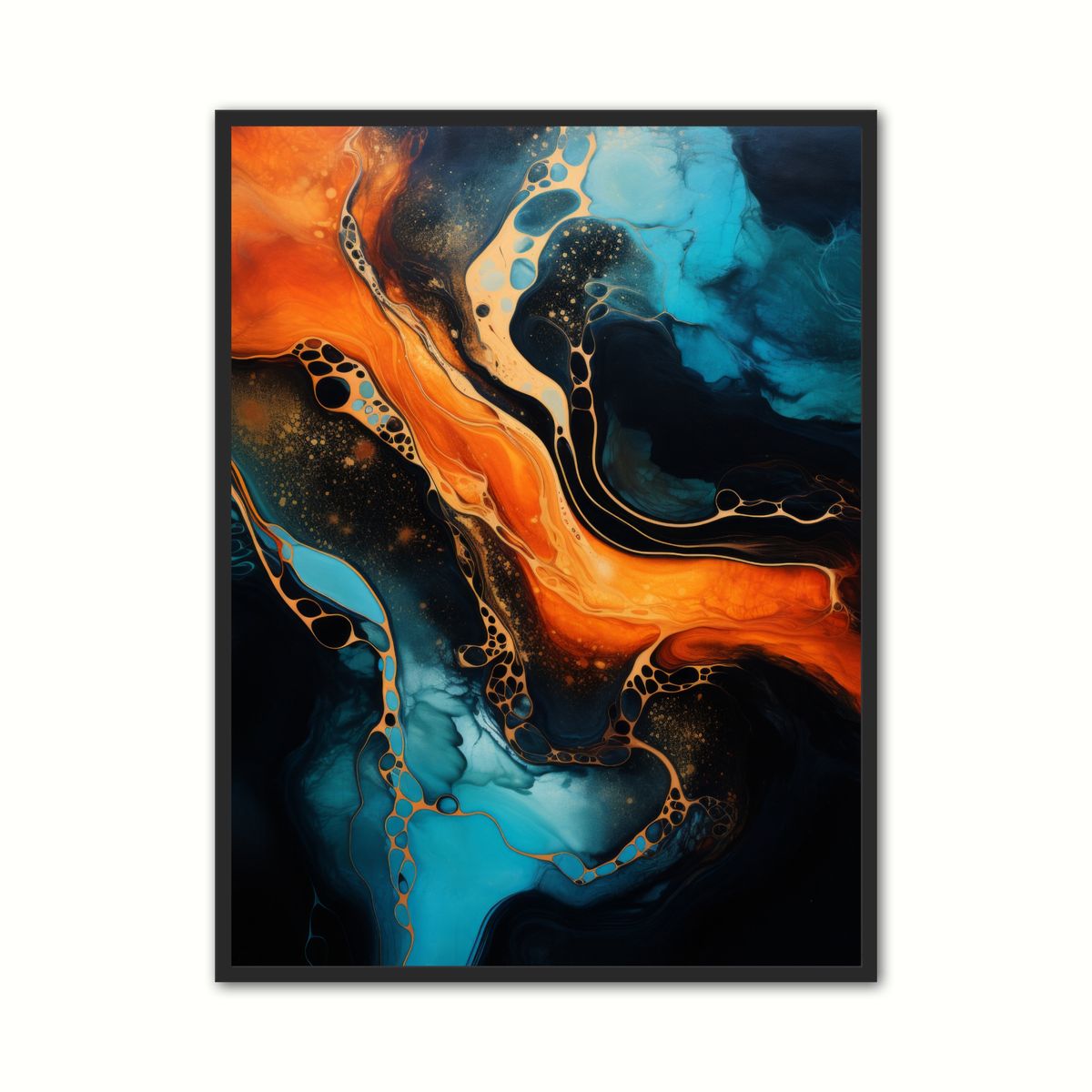 Plakat med Harmonic Hues - Abstrakt Plakat 21 x 29,7 cm (A4)