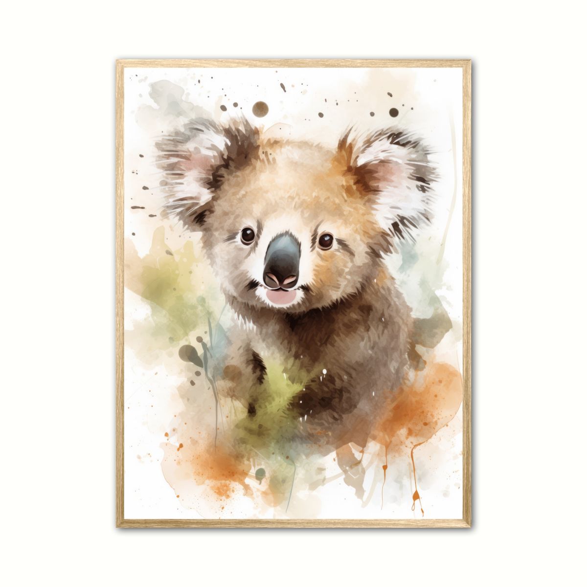 Plakat med Koala Plakat 1 - Vandfarve Effekt 21 x 29,7 cm (A4)