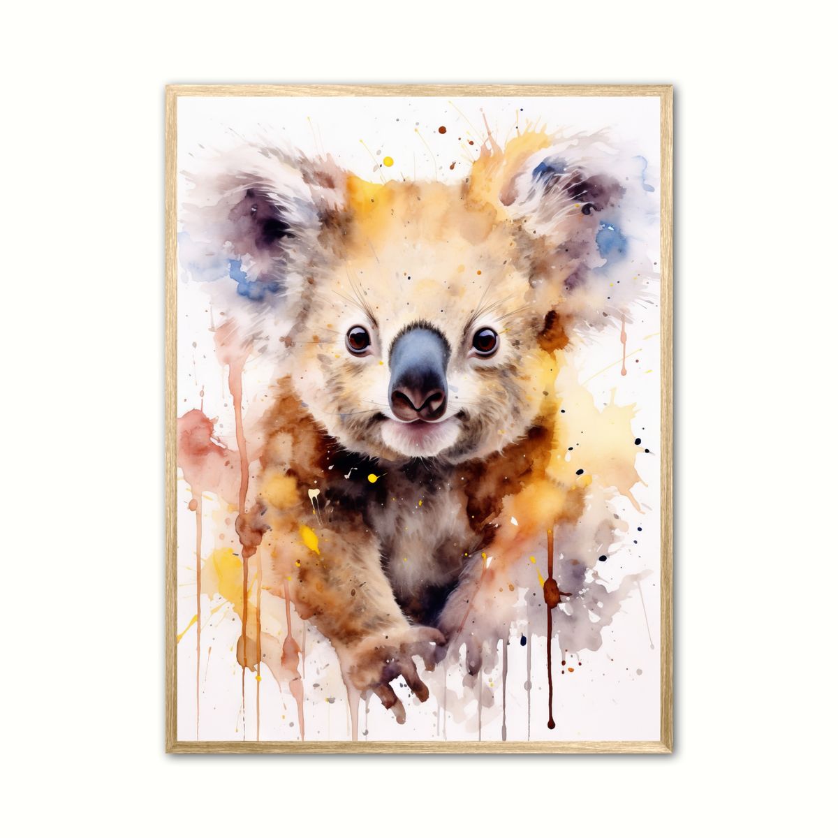 Plakat med Koala Plakat 2 - Vandfarve Effekt 21 x 29,7 cm (A4)