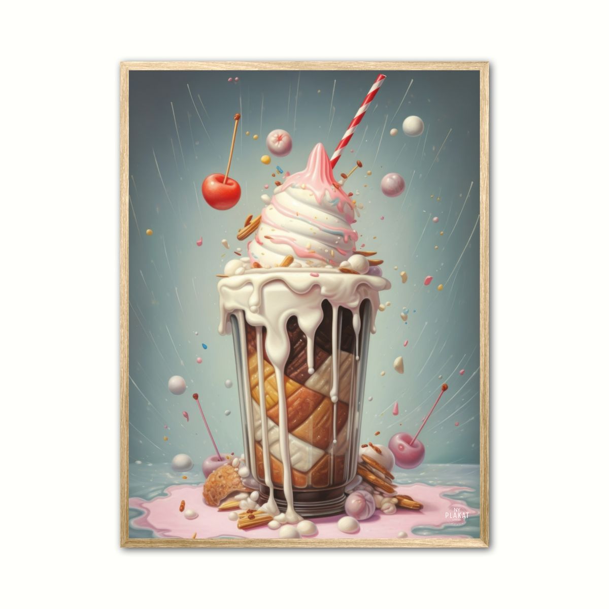 Plakat med Milkshake No. 3 - Plakat 21 x 29,7 cm (A4)