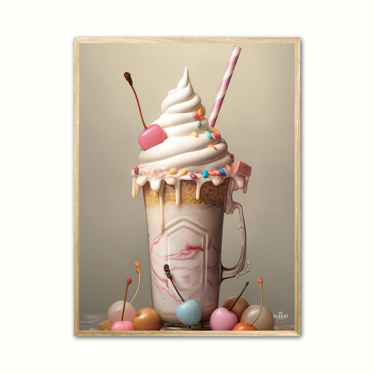 Plakat med Milkshake No. 4 - Plakat 30 x 40 cm