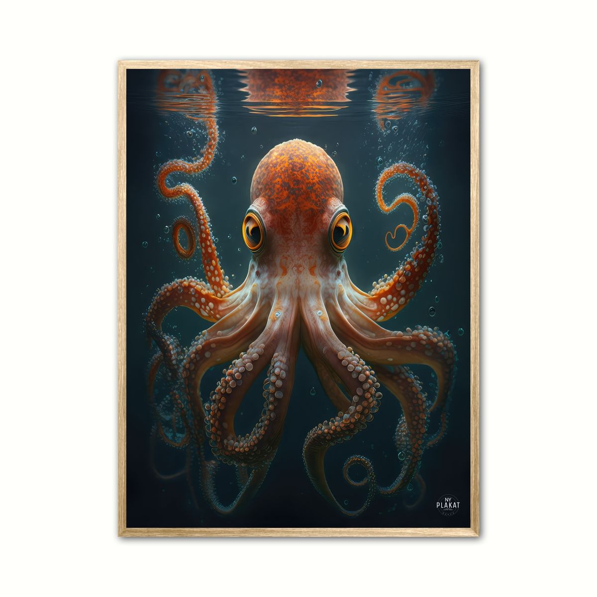 Plakat med Octopus 30 x 40 cm