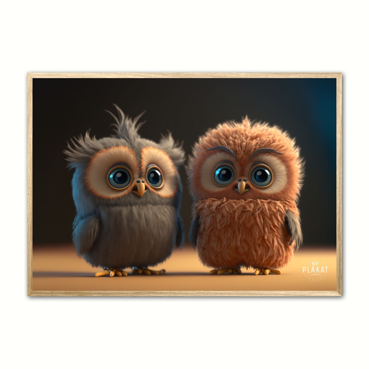 Plakat med Owltie and Owltoe - Ugle 30 x 40 cm