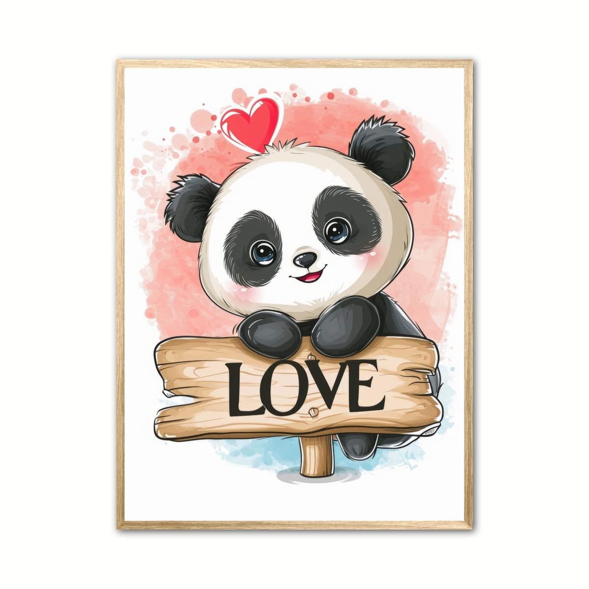 Plakat med Panda Plakat 13 - Love 21 x 29,7 cm (A4)