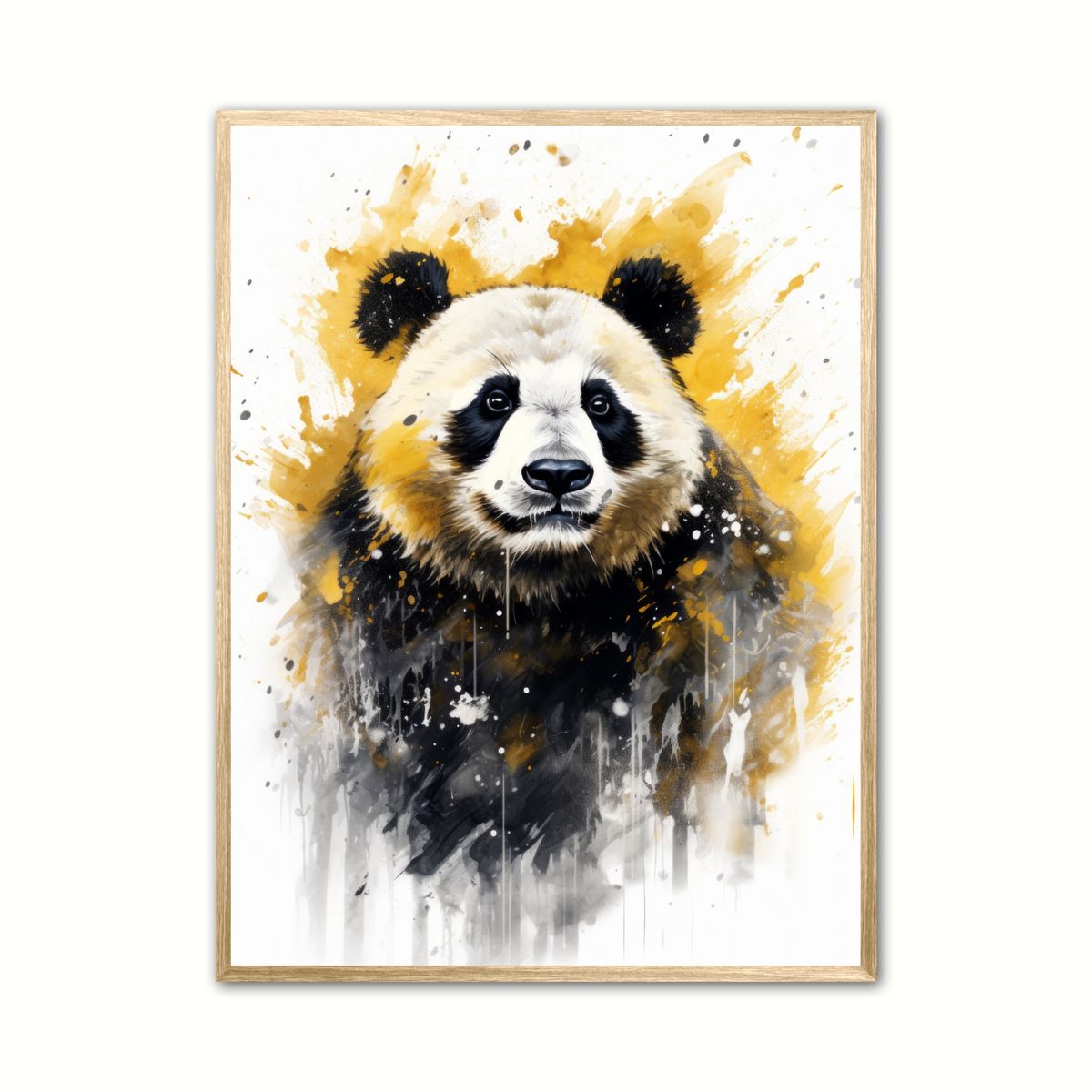 Plakat med Panda Plakat 3 - Vandfarve Effekt 21 x 29,7 cm (A4)