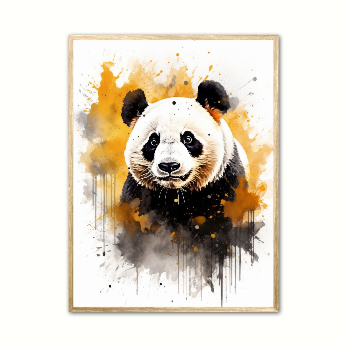 Plakat med Panda Plakat 4 - Vandfarve Effekt 21 x 29,7 cm (A4)