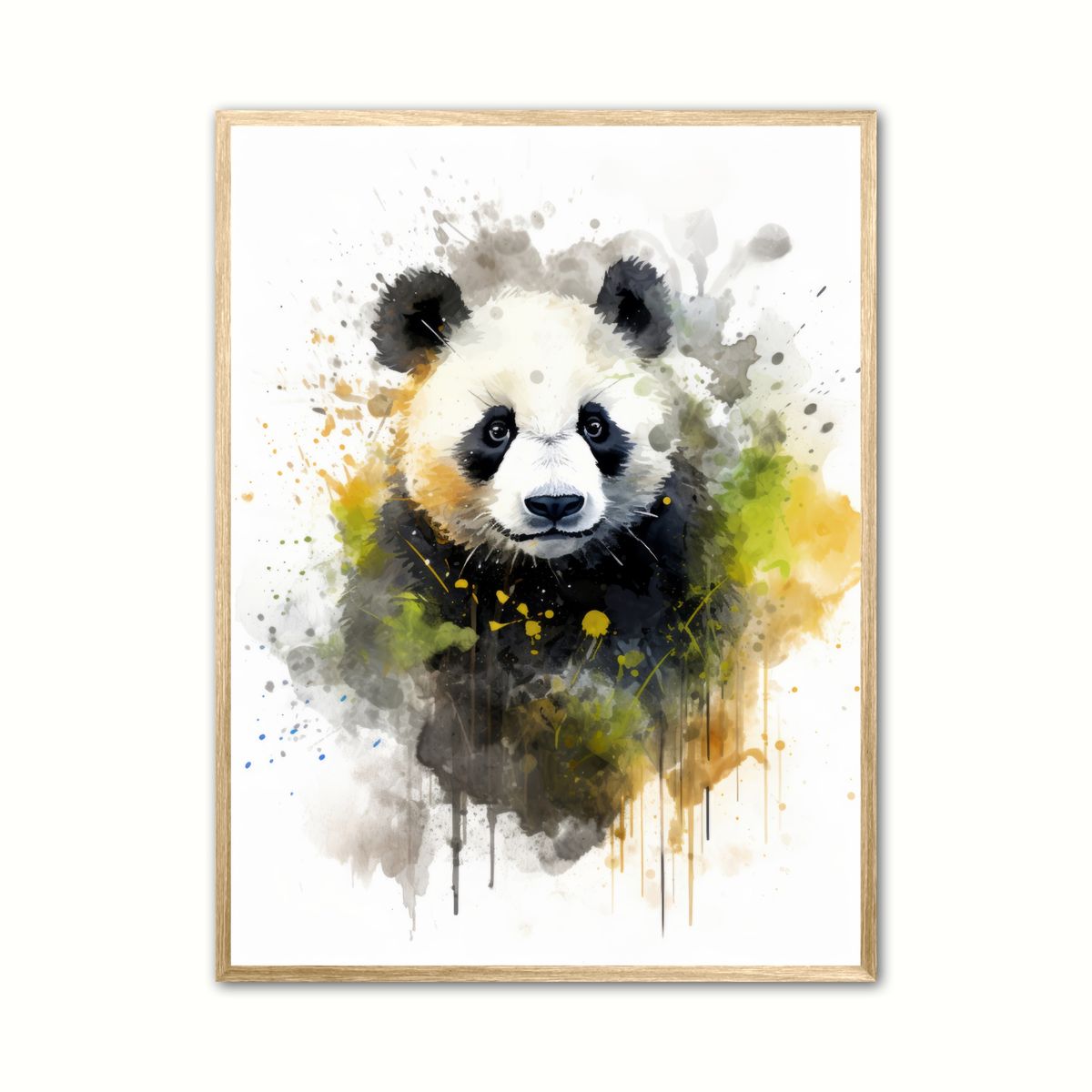 Plakat med Panda Plakat 5 - Vandfarve Effekt 21 x 29,7 cm (A4)