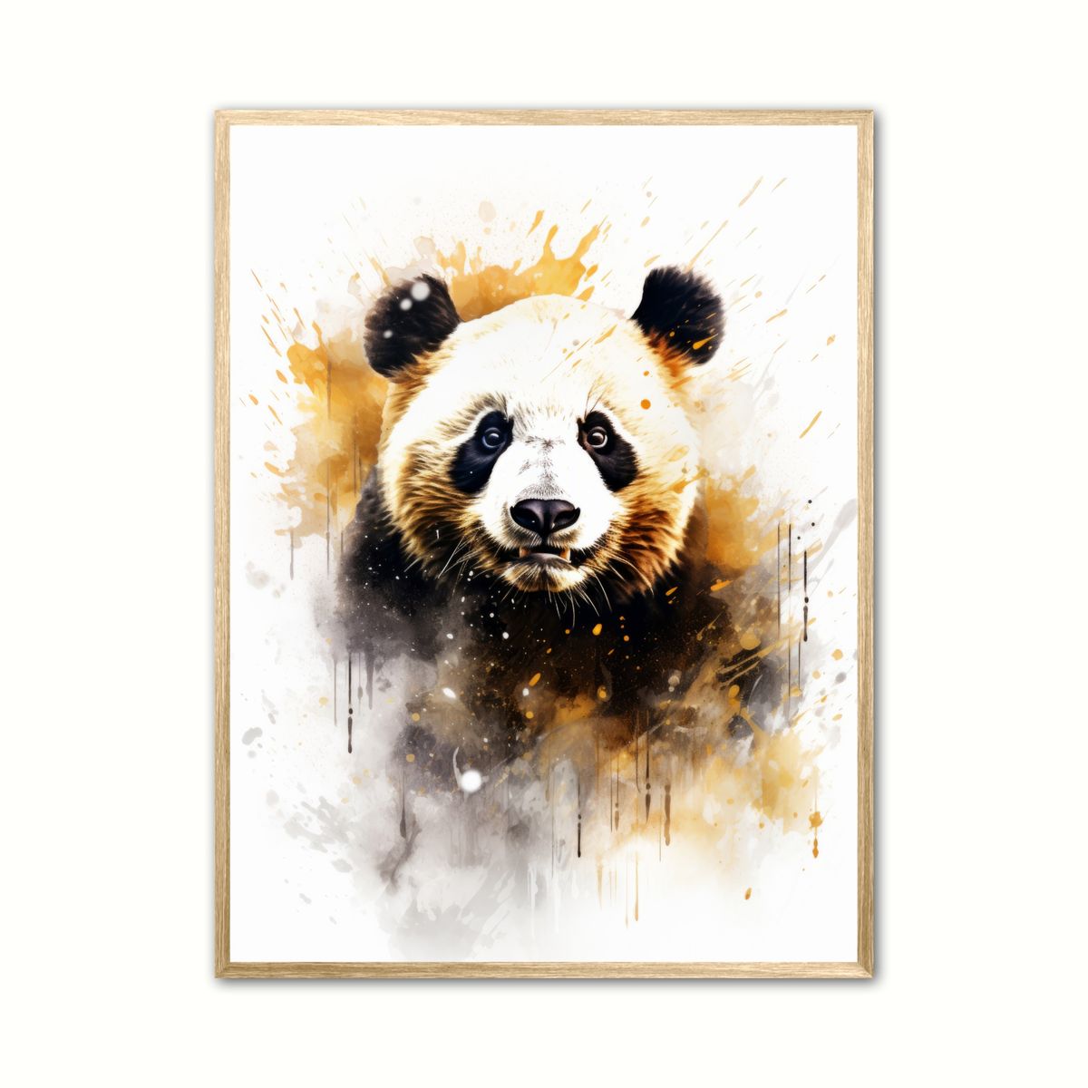 Plakat med Panda Plakat 6 - Vandfarve Effekt 21 x 29,7 cm (A4)