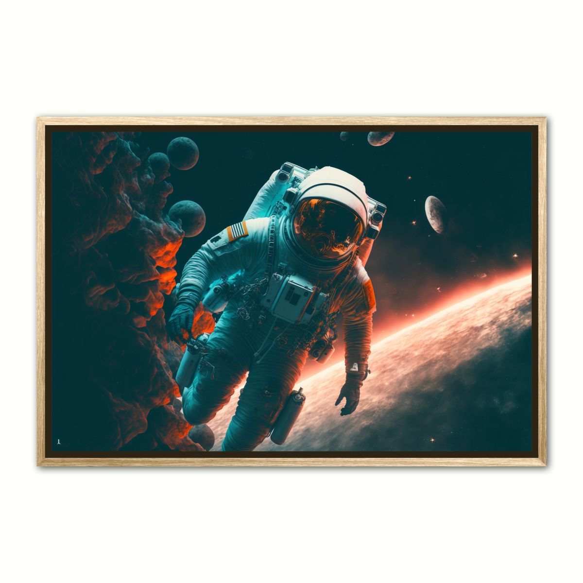 Plakat med Rumvandring Nr. 2 - Interstellar Orange 21 x 29,7 cm (A4)