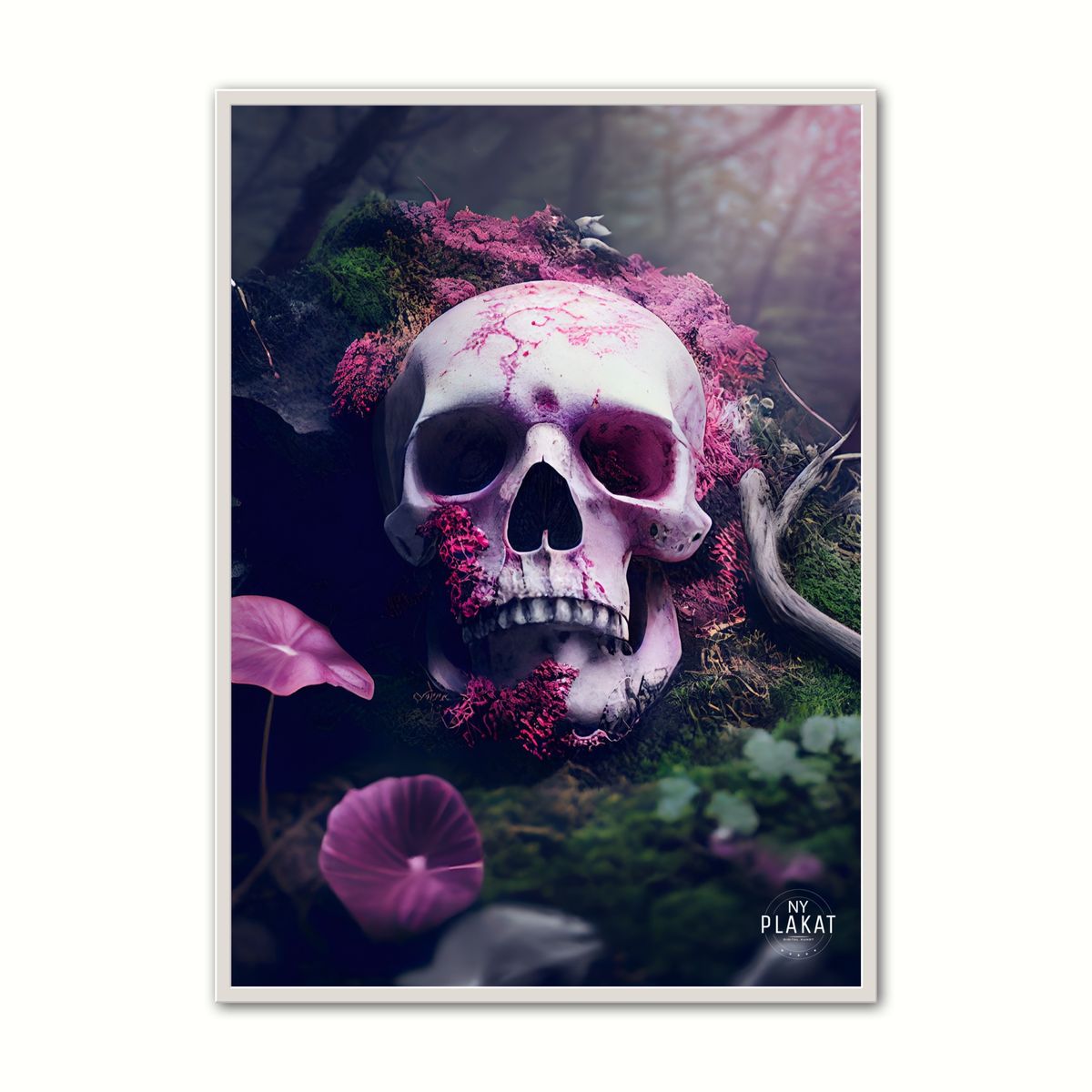 Plakat med Skull In Forest Poster No. 1 21 x 29,7 cm (A4)