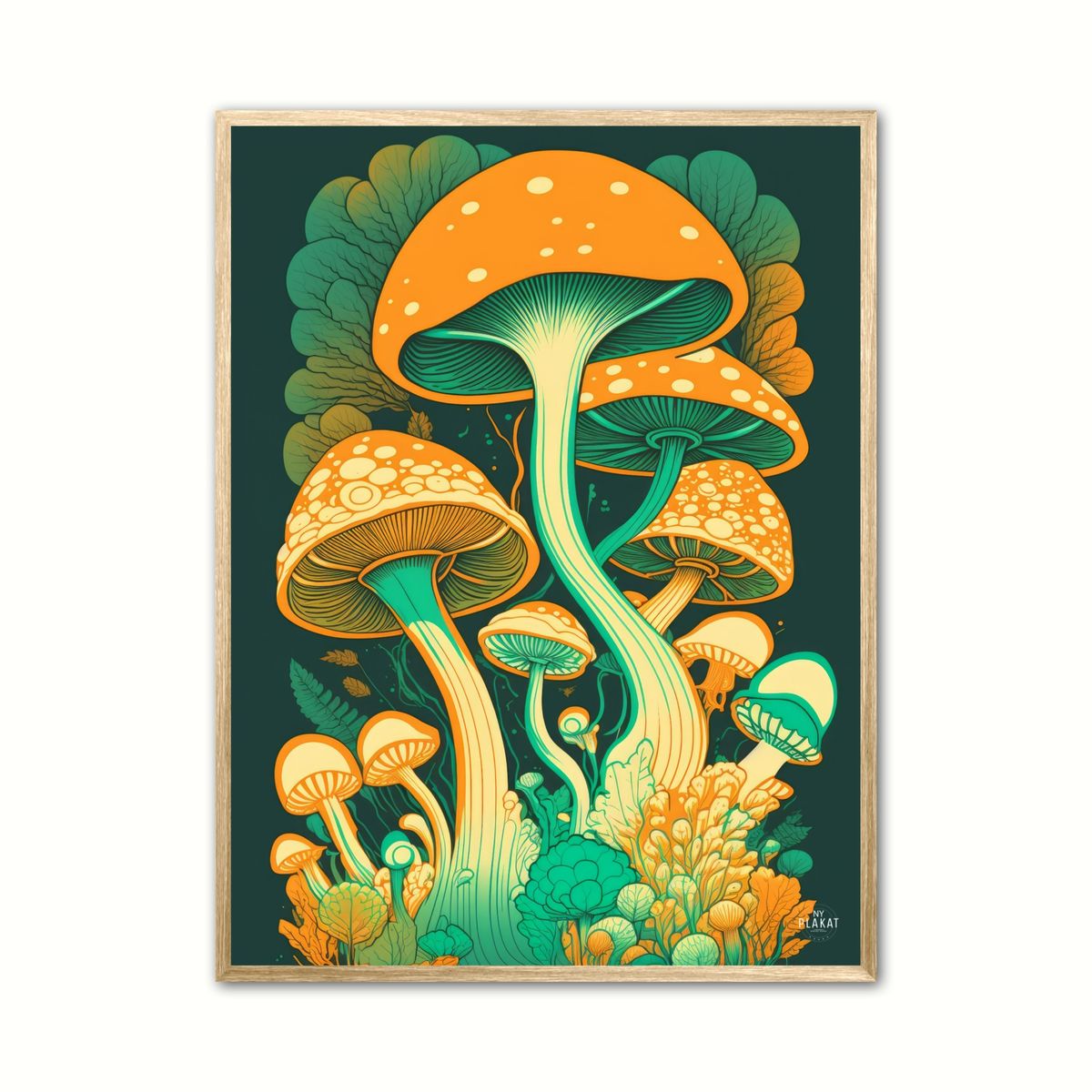 Plakat med Svamp 2 - Retro 21 x 29,7 cm (A4)