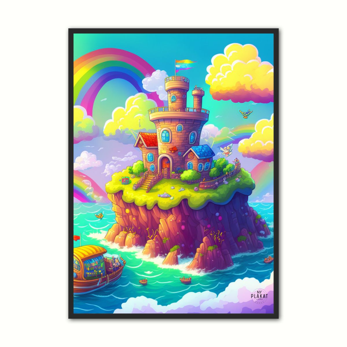 Plakat med Tiny Rainbow Island No. 1 30 x 40 cm