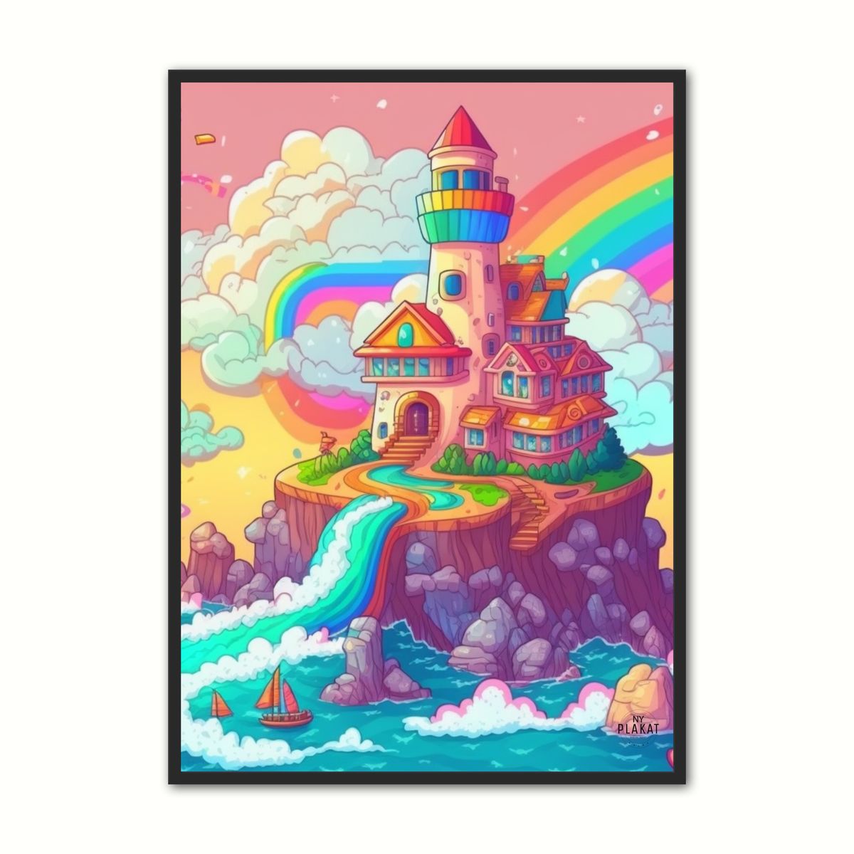 Plakat med Tiny Rainbow Island No. 4 21 x 29,7 cm (A4)