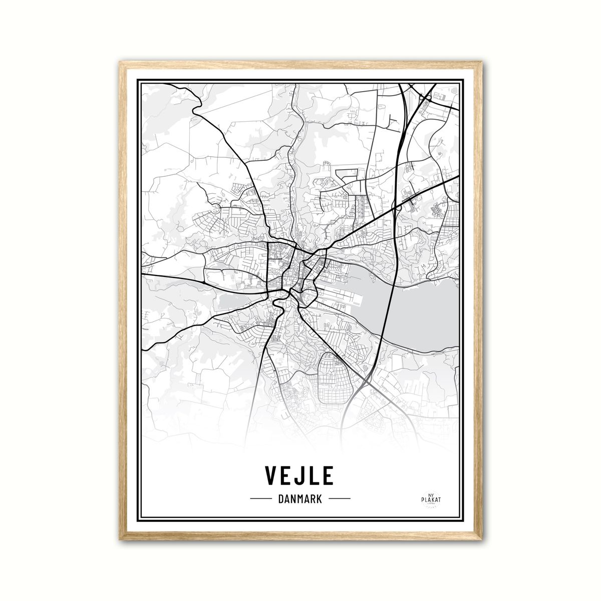 Plakat med Vejle - Plakat 70 x 100 cm (B1)