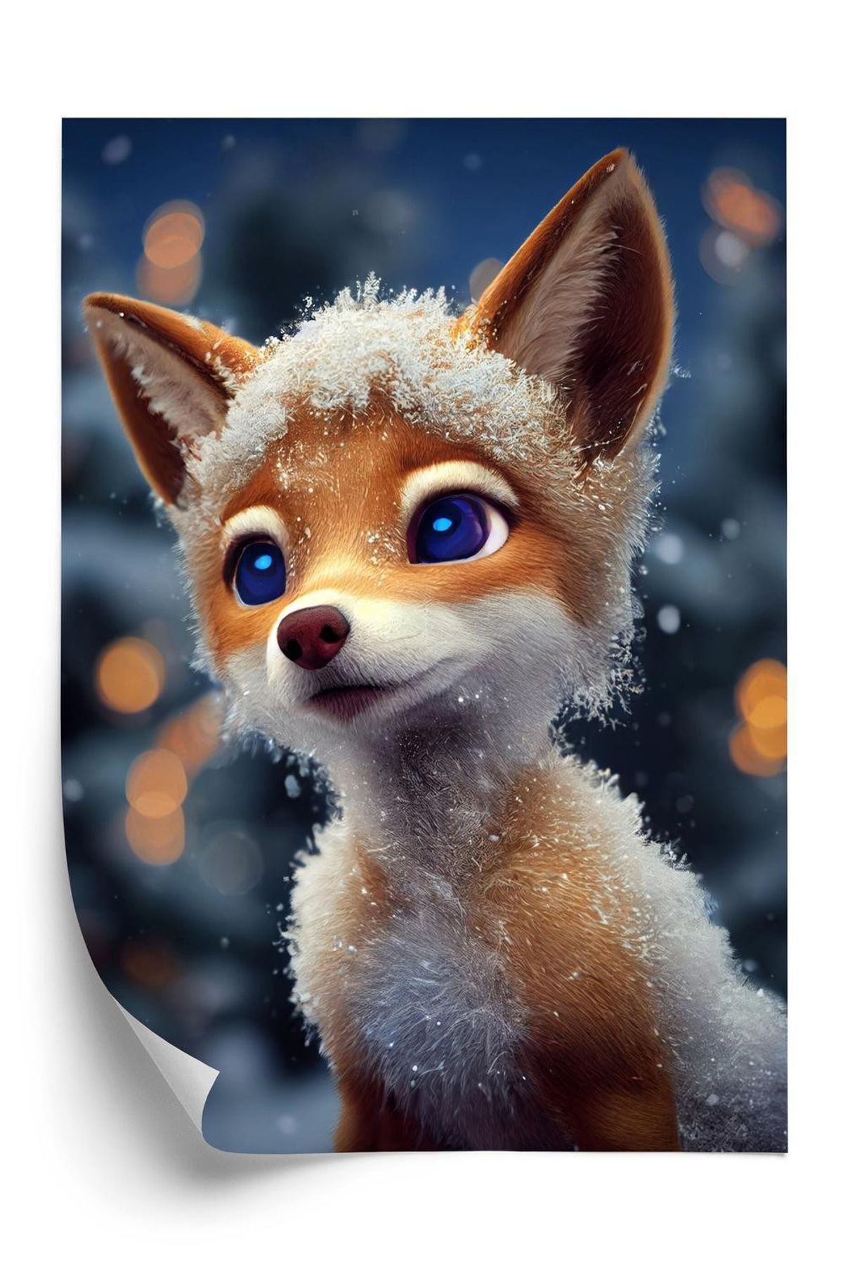 Plakat - Red fox in the snow