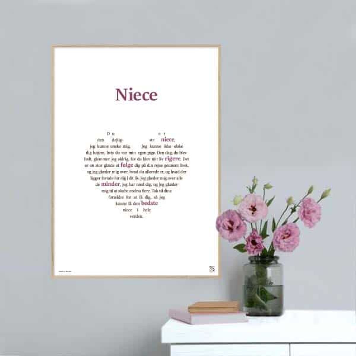 Plakat som hylder din niece - 40 x 50 cm / Large / lodret